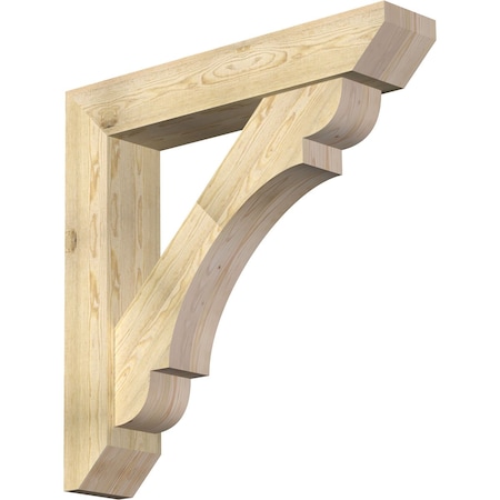 Ekena Millwork Olympic Slat Rough Sawn Bracket w/ Offset Brace, Douglas Fir, 8"W x 42"D x 42"H BKT0806X42X42OLY06RDF